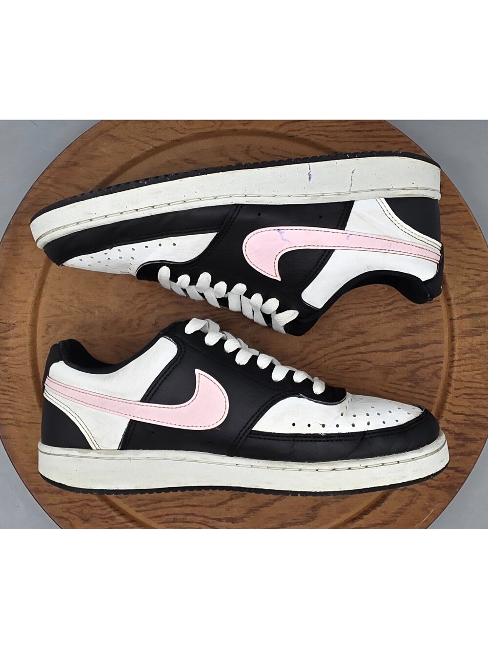Nike Court Vision Low Next Nature Black White Pink Sneakers DH3158-008 Size 6.5